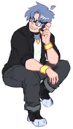 flat color sketch flat color fullbody sketch of birdgarlic, a white vtuber, sitting and looking off to the side smugly